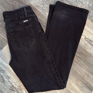 KanCan Women's Dark Black Flare Jeans